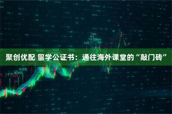 聚创优配 留学公证书：通往海外课堂的“敲门砖”